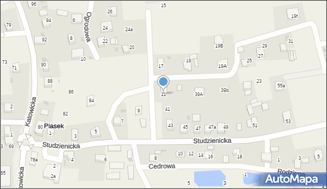 Piasek, Studzienicka, 39, mapa Piasek