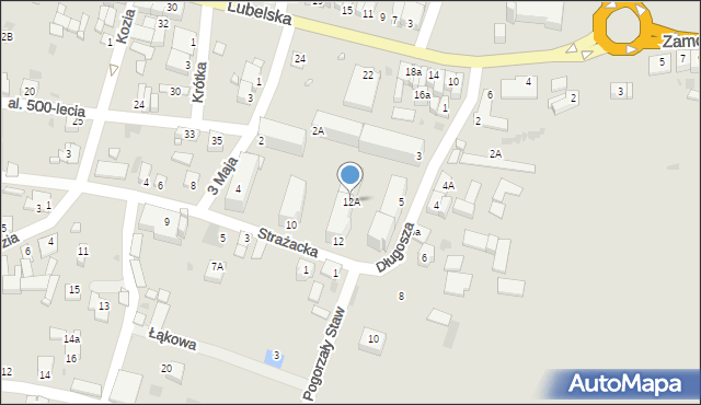 Piaski, Strażacka, 12A, mapa Piaski