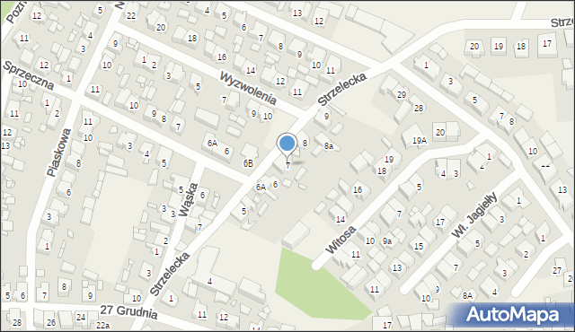 Piaski, Strzelecka, 7, mapa Piaski