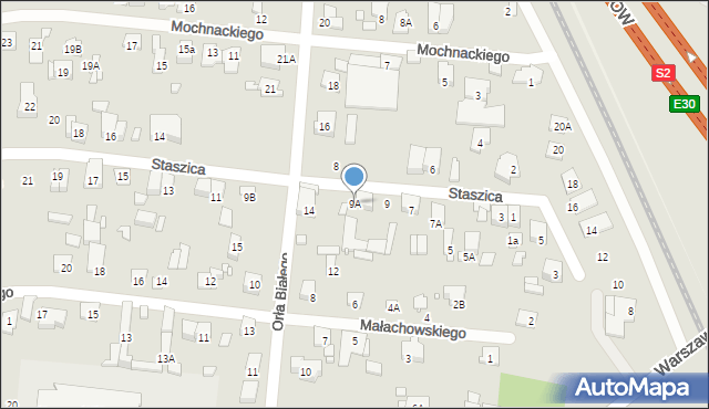 Piastów, Staszica Stanisława, 9A, mapa Piastów