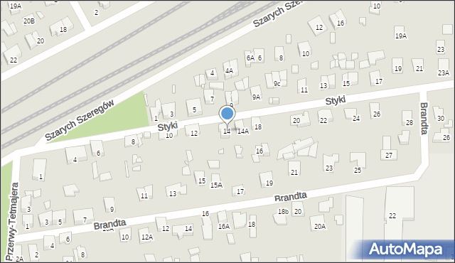 Piastów, Styki Jana, 14, mapa Piastów