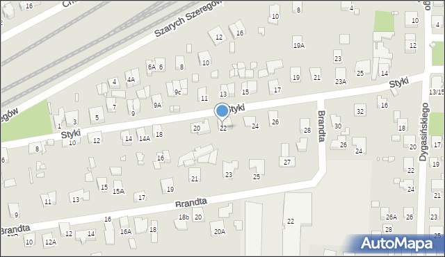 Piastów, Styki Jana, 22, mapa Piastów