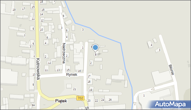 Piątek, Strażacka, 4, mapa Piątek