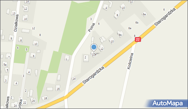 Piece, Starogardzka, 12a, mapa Piece