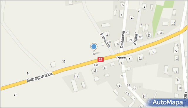 Piece, Starogardzka, 30, mapa Piece