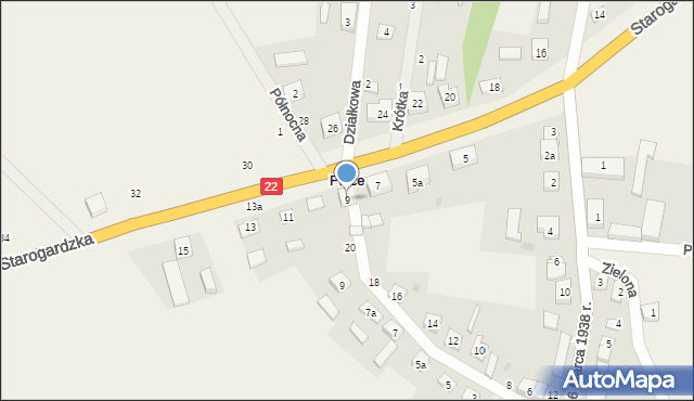 Piece, Starogardzka, 9, mapa Piece