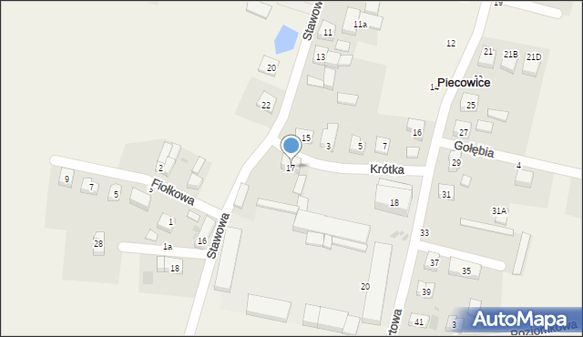 Piecowice, Stawowa, 17, mapa Piecowice