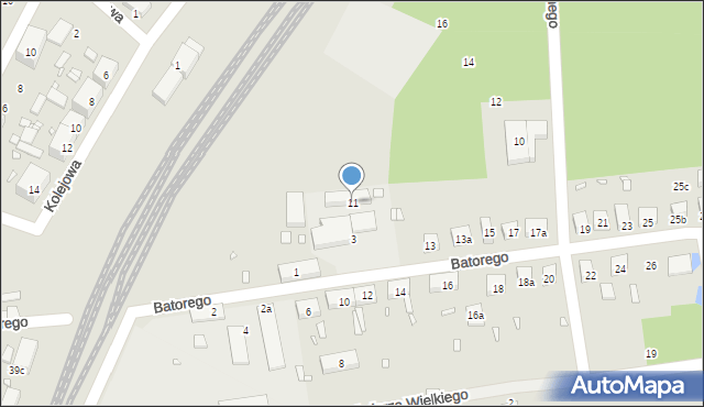 Pieńsk, Stefana Batorego, 11, mapa Pieńsk