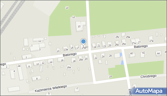 Pieńsk, Stefana Batorego, 17a, mapa Pieńsk