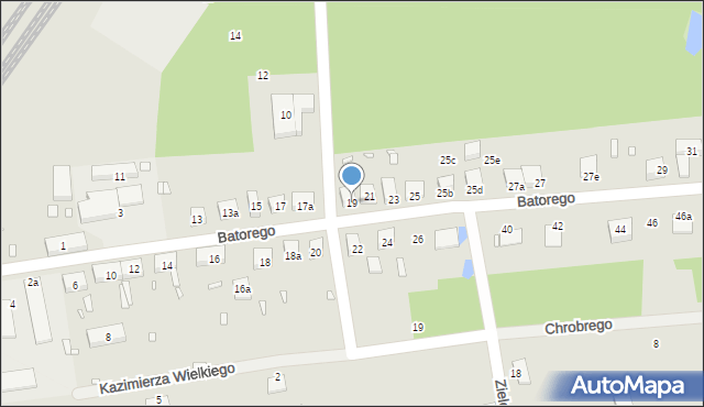 Pieńsk, Stefana Batorego, 19, mapa Pieńsk