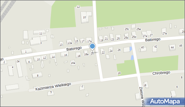 Pieńsk, Stefana Batorego, 20, mapa Pieńsk