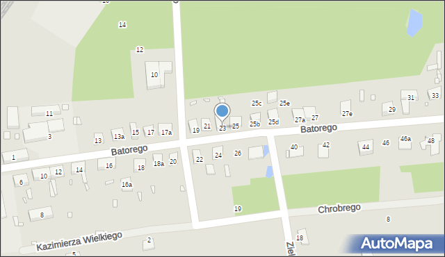 Pieńsk, Stefana Batorego, 23, mapa Pieńsk