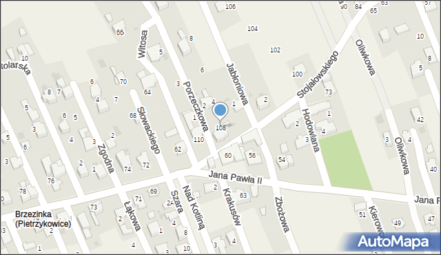 Pietrzykowice, Stojałowskiego Stanisława, ks., 108, mapa Pietrzykowice