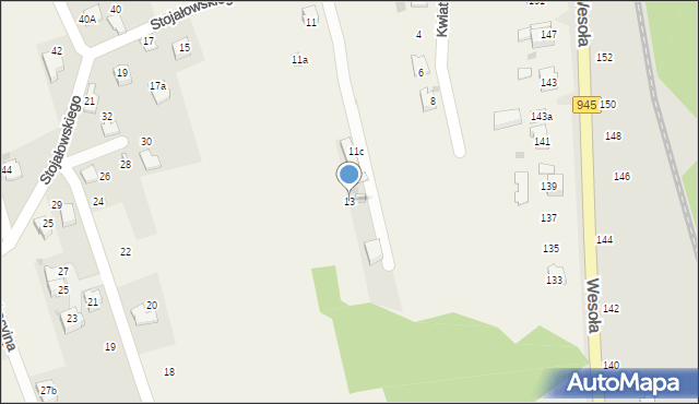 Pietrzykowice, Stojałowskiego Stanisława, ks., 13, mapa Pietrzykowice