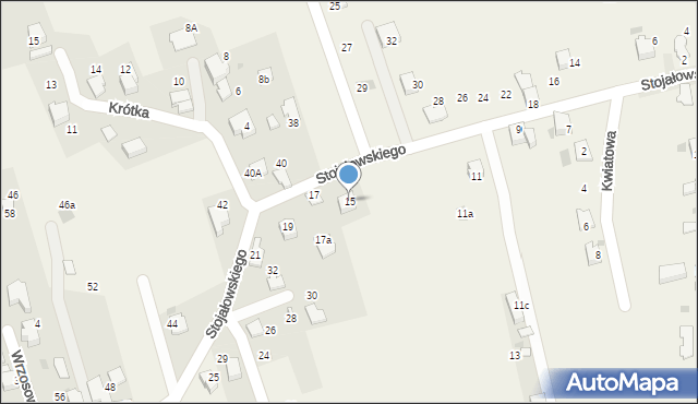 Pietrzykowice, Stojałowskiego Stanisława, ks., 15, mapa Pietrzykowice