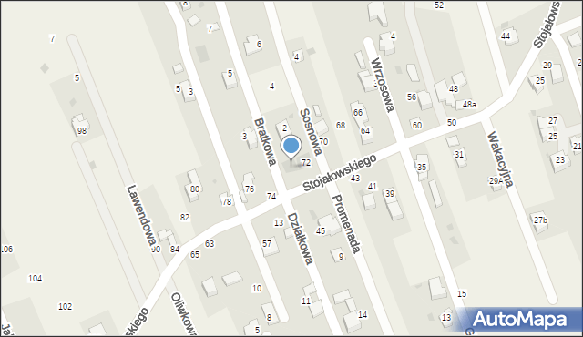 Pietrzykowice, Stojałowskiego Stanisława, ks., 72a, mapa Pietrzykowice