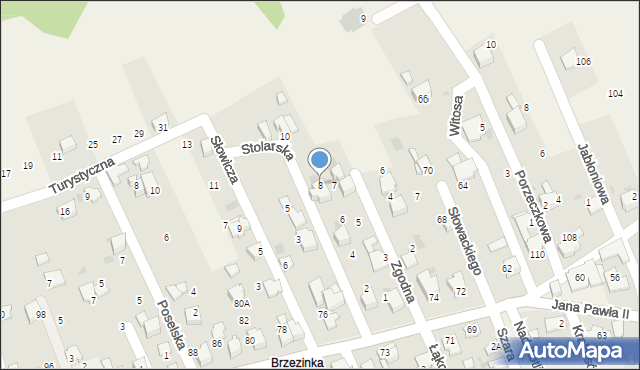 Pietrzykowice, Stolarska, 8, mapa Pietrzykowice