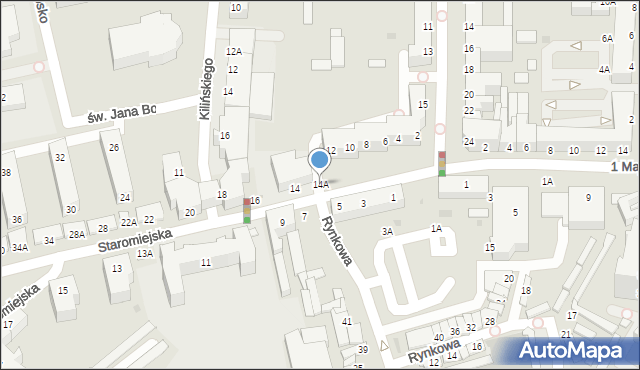 Piła, Staromiejska, 14A, mapa Piły