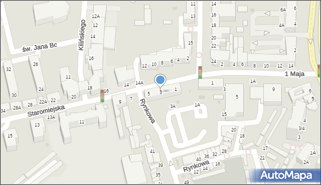 Piła, Staromiejska, 3, mapa Piły