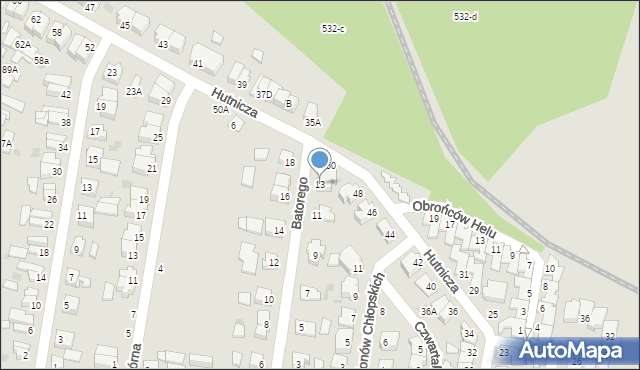 Piła, Stefana Batorego, 13, mapa Piły