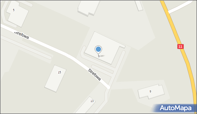 Piła, Strefowa, 7, mapa Piły
