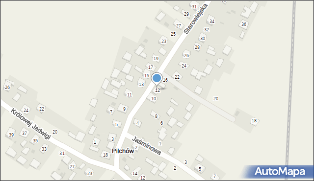 Pilchów, Starowiejska, 12, mapa Pilchów
