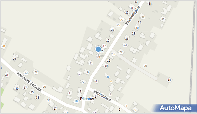 Pilchów, Starowiejska, 13, mapa Pilchów