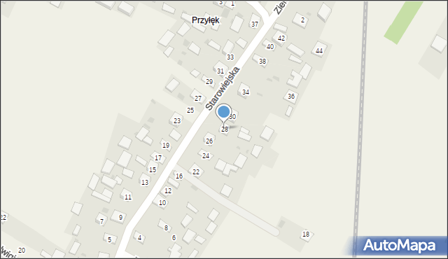 Pilchów, Starowiejska, 28, mapa Pilchów