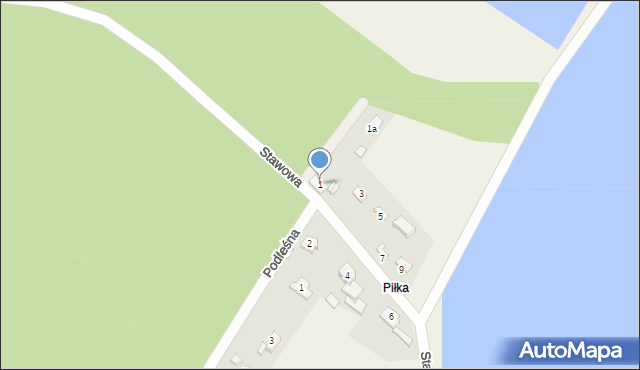 Piłka, Stawowa, 1, mapa Piłka