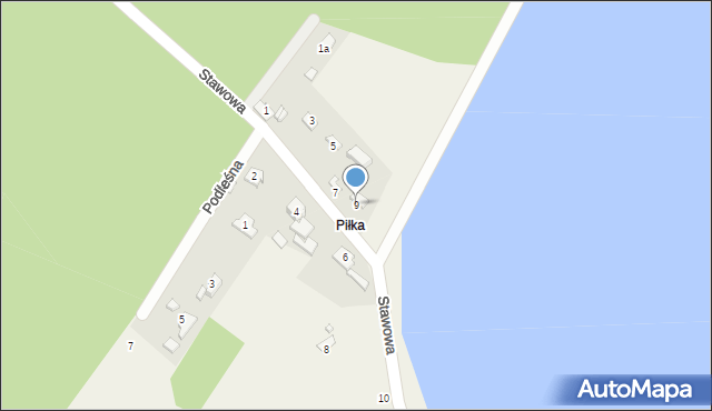 Piłka, Stawowa, 9, mapa Piłka