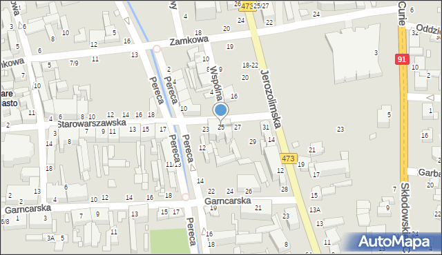 Piotrków Trybunalski, Starowarszawska, 25, mapa Piotrków Trybunalski