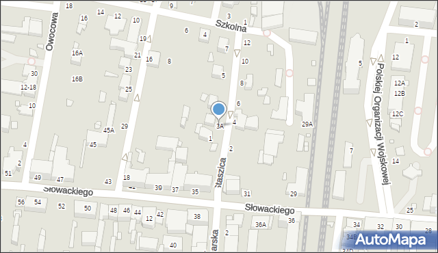 Piotrków Trybunalski, Staszica Stanisława, 3A, mapa Piotrków Trybunalski