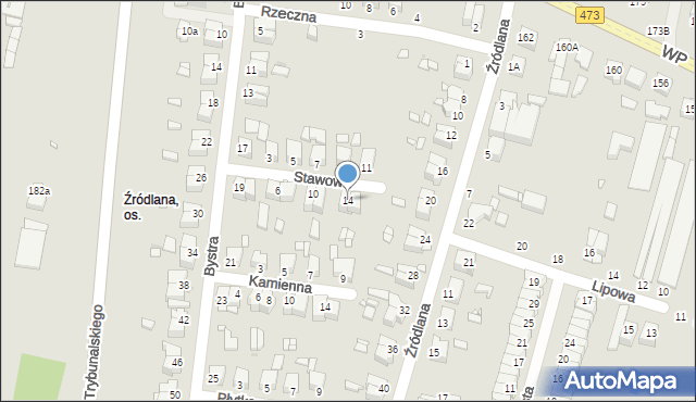 Piotrków Trybunalski, Stawowa, 14, mapa Piotrków Trybunalski