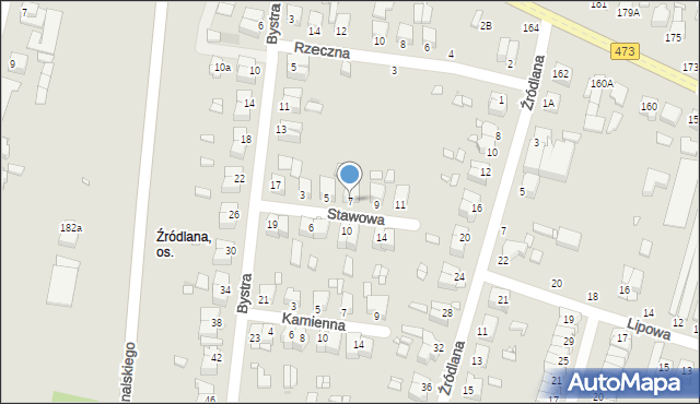 Piotrków Trybunalski, Stawowa, 7, mapa Piotrków Trybunalski