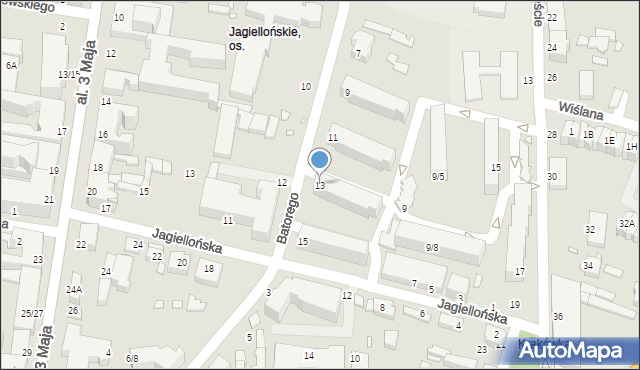 Piotrków Trybunalski, Stefana Batorego, 13, mapa Piotrków Trybunalski