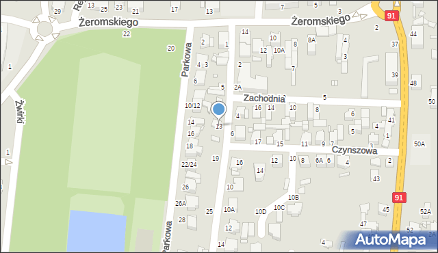 Piotrków Trybunalski, Stodolniana, 13, mapa Piotrków Trybunalski