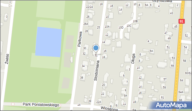 Piotrków Trybunalski, Stodolniana, 31, mapa Piotrków Trybunalski