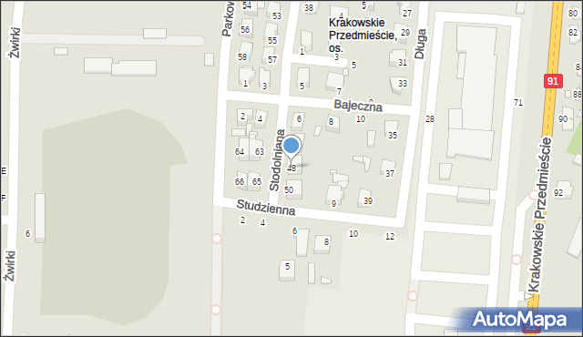 Piotrków Trybunalski, Stodolniana, 48, mapa Piotrków Trybunalski