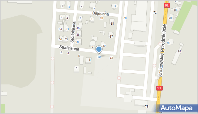 Piotrków Trybunalski, Studzienna, 10, mapa Piotrków Trybunalski