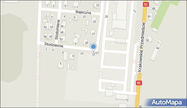 Piotrków Trybunalski, Studzienna, 12, mapa Piotrków Trybunalski