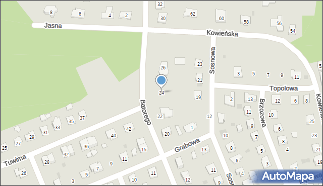 Pisz, Stefana Batorego, 24, mapa Pisz