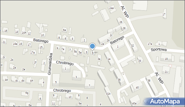 Pleszew, Stefana Batorego, 3, mapa Pleszew