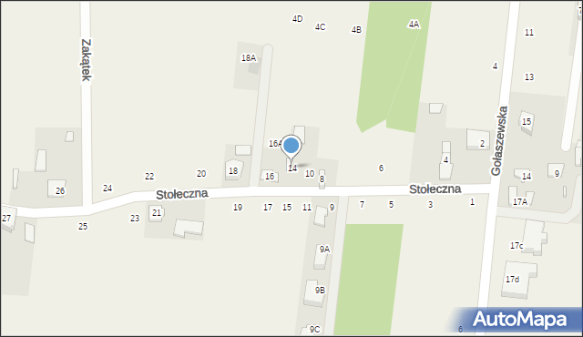 Płochocin, Stołeczna, 14, mapa Płochocin