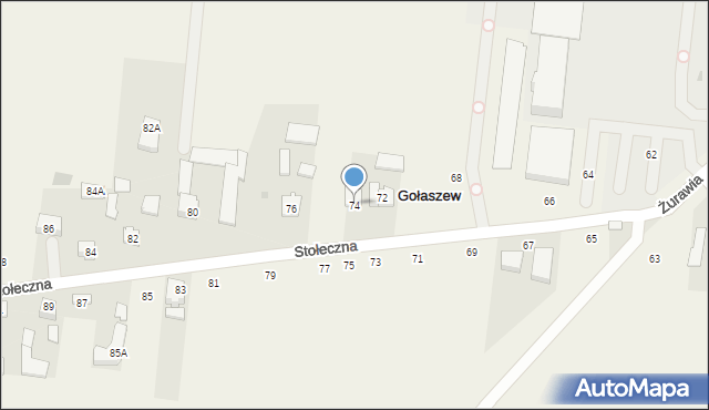 Płochocin, Stołeczna, 74, mapa Płochocin