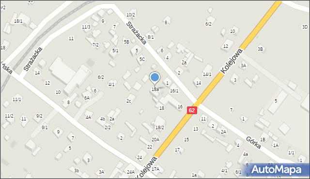 Płock, Strażacka, 18a, mapa Płock