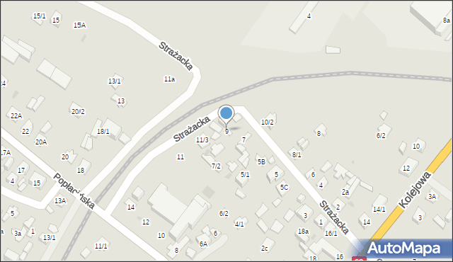 Płock, Strażacka, 9, mapa Płock