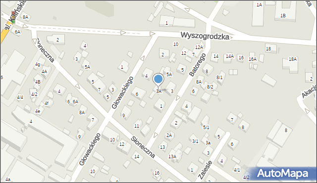 Płock, Stefana Batorego, 3A, mapa Płock