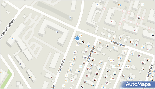 Płock, Strzelecka, 24, mapa Płock