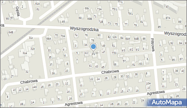 Płock, Studzienna, 3/1, mapa Płock