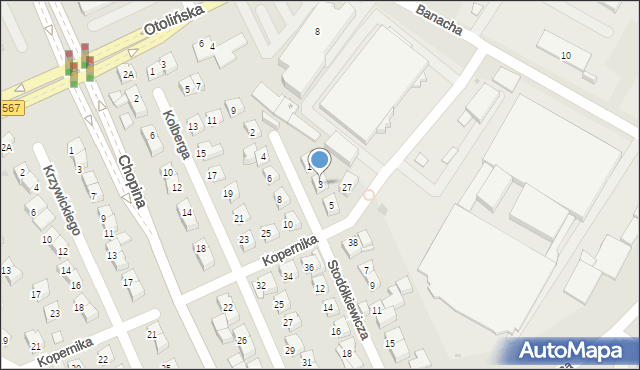 Płock, Stodółkiewicza Alojzego, 3, mapa Płock